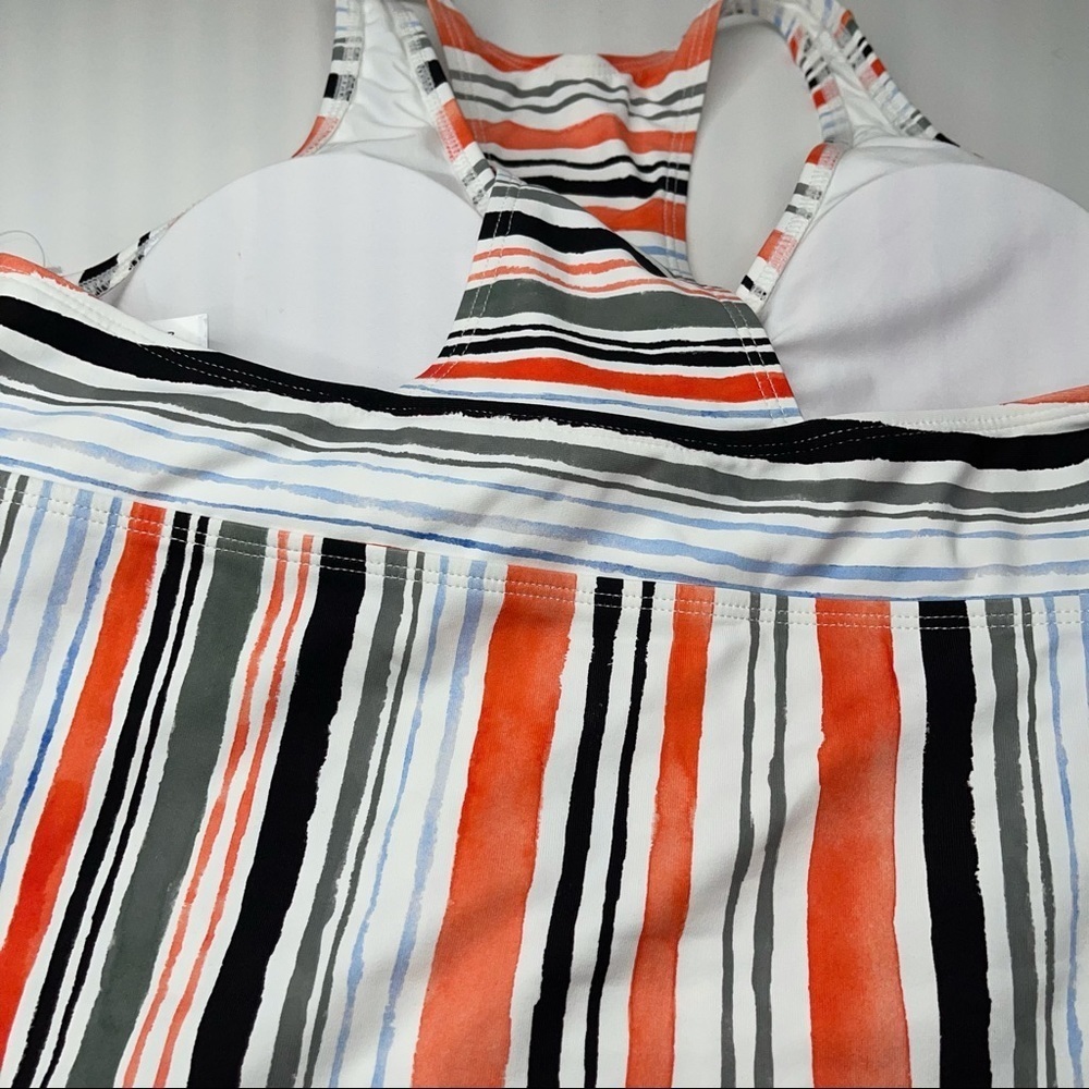 Next Earth Stripe Racerback Tankini Swim Top M - Picture 9 of 14